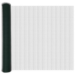 vidaXL Cerca Hexagonal Verde 1 x 10 m PVC