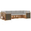 vidaXL Conjunto de Sof&aacute; Sectional 6 pcs Natural e Cinzento-Claro