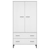 vidaXL Roupeiro c/ pernas metal 90x55x172,5 cm madeira OSLO branco