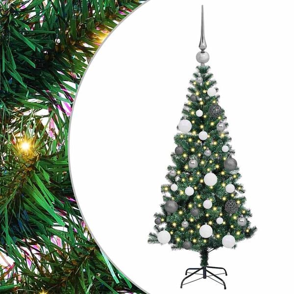 vidaXL &Aacute;rvore de Natal Artificial Pr&eacute;-iluminada Verde 120 cm