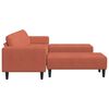 vidaXL Sof&aacute; Laranja Vermelho 250 x 188 x 76 cm Tecido de Veludo Cotele