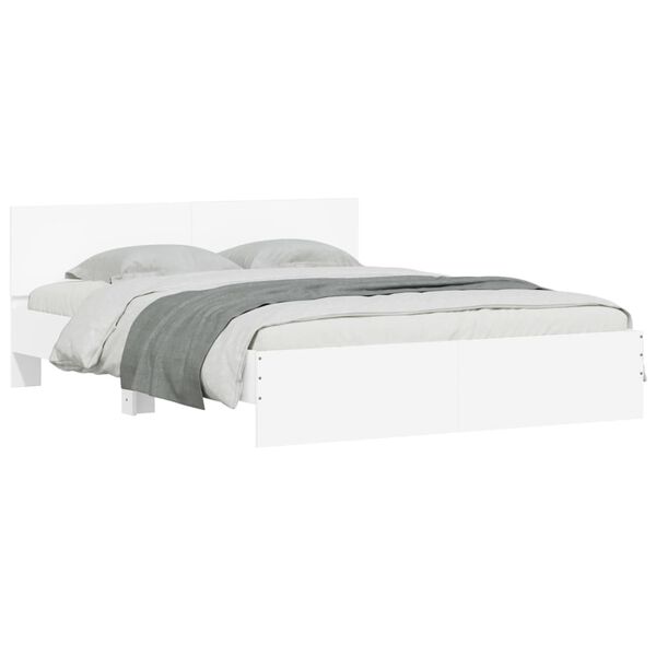 vidaXL Estrutura de cama com cabeceira 140x200 cm branco