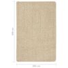 vidaXL Tapete shaggy 200x290 cm antiderrapante cor creme