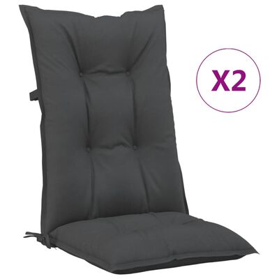 vidaXL Almofadões para cadeiras altas de jardim 2 pcs tecido antracite