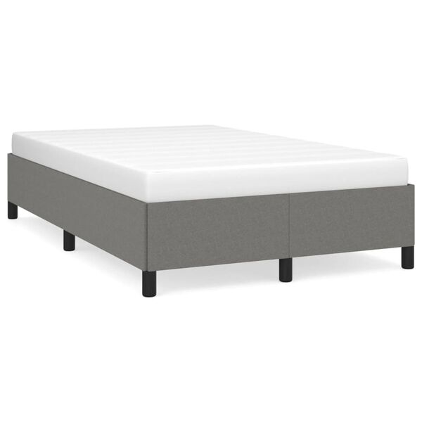 vidaXL Estrutura de cama sem colch&atilde;o cinza escuro 120x190 cm tecido