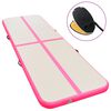 vidaXL Colch&atilde;o de gin&aacute;stica insufl&aacute;vel c/ bomba 700x100x10 cm PVC rosa