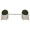 Esschert Design Vasos para plantas com banco branco CF33W