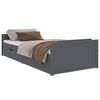 vidaXL Estrutura cama + gavetas 90x200 cm pinho maci&ccedil;o cinza-escuro