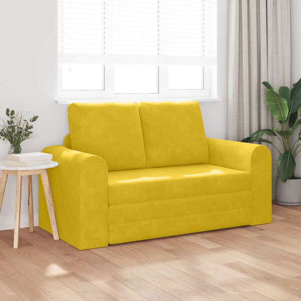 vidaXL Sof&aacute;-Cama 60cm Amarelo Veludo