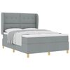 vidaXL Cama Box com cabeceira Cinzento-claro 200 x 140 cm tecido