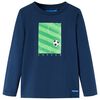 vidaXL T-shirt de manga comprida para crian&ccedil;a azul-marinho 104