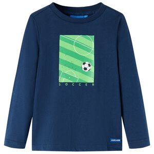 T-shirt de manga comprida para crian&ccedil;a azul-marinho 104