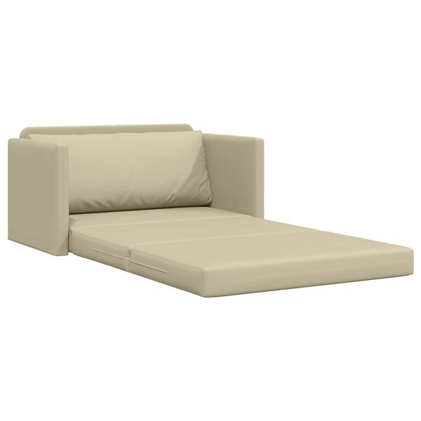 vidaXL Sof&aacute;-Cama 110cm Creme Couro Artificial
