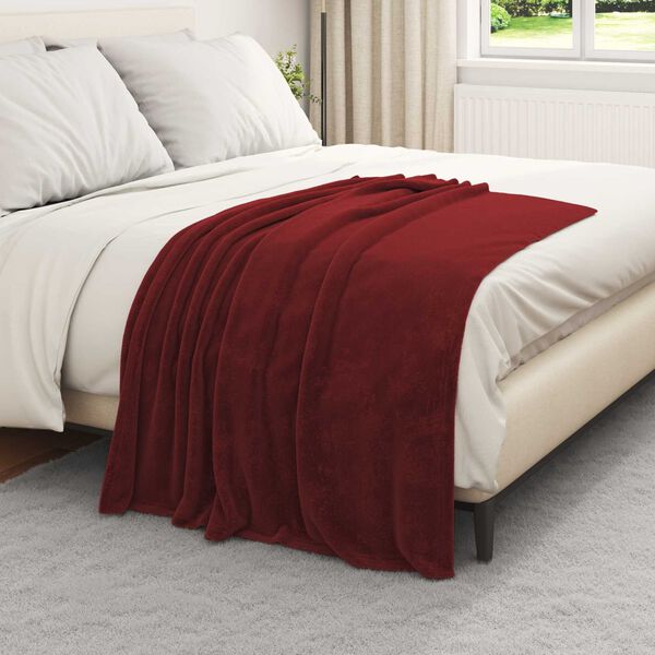 vidaXL Cobertor Vermelho Bordeaux 130 x 150 cm L&atilde;