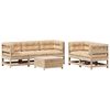 vidaXL 6 pcs conjunto lounge de jardim c/ almofad&otilde;es pinho maci&ccedil;o