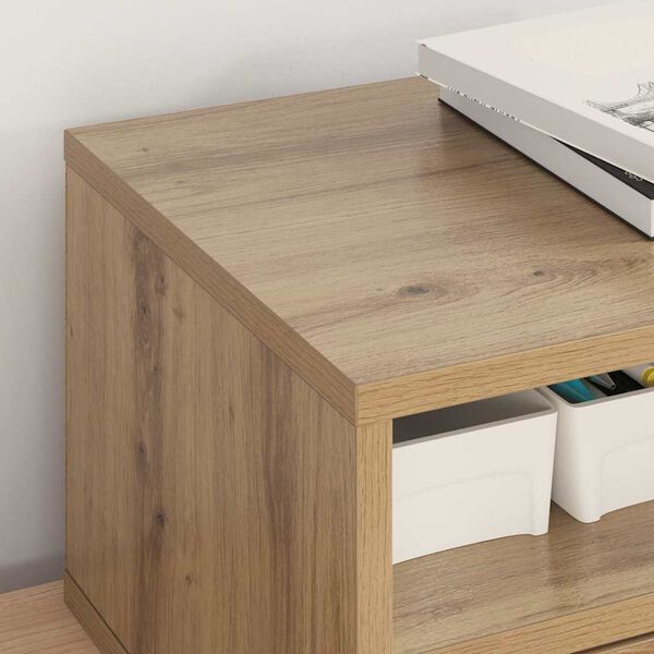 vidaXL Suporte para Impressora Carvalho Artesanal 40 x 32 x 24 cm