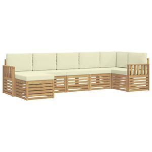 vidaXL Conjunto de Sof&aacute;s para Exterior 7 unid. Branco e Creme