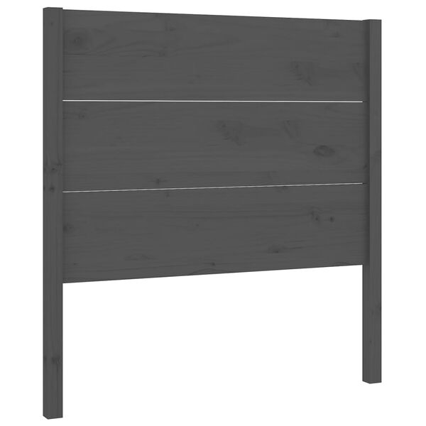 vidaXL Cabeceira de cama 96x4x100 cm pinho maciço cinzento