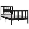 vidaXL Estrutura de cama solteiro 90x190 cm madeira maciça preto