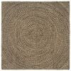 vidaXL Tapete de &Aacute;rea Natural e Preto 120 x 120 cm Juta