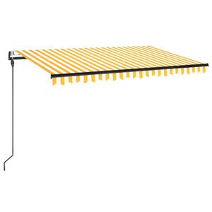 vidaXL Toldo autom. LED e sensor de vento 450x300 cm amarelo/branco