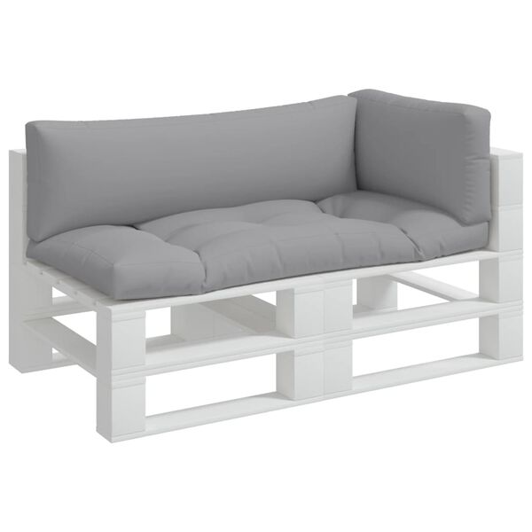 vidaXL Almofad&otilde;es p/ m&oacute;veis de paletes 3 pcs tecido cinza