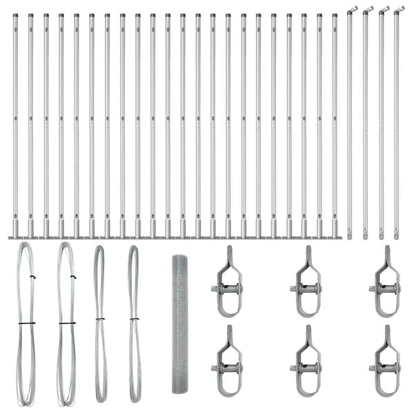 vidaXL Poste de Cerca Prateado 50 x 1,2 m (malha de 19 x 19 mm) A&ccedil;o