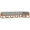 vidaXL Conjunto de Sof&aacute;s para Exterior 6 pcs Natural e Cinzento-Claro