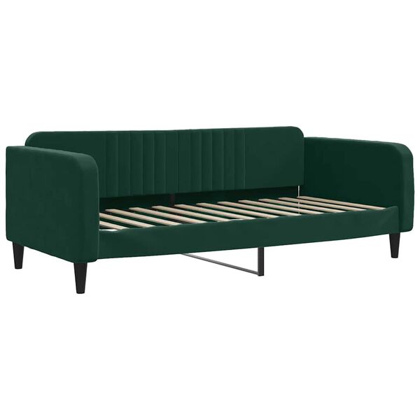 vidaXL Sof&aacute;-cama c/ gavet&atilde;o e colch&otilde;es 100x200cm veludo verde-escuro