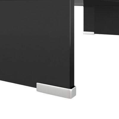 vidaXL Suporte de TV/monitores em vidro preto 60x25x11 cm