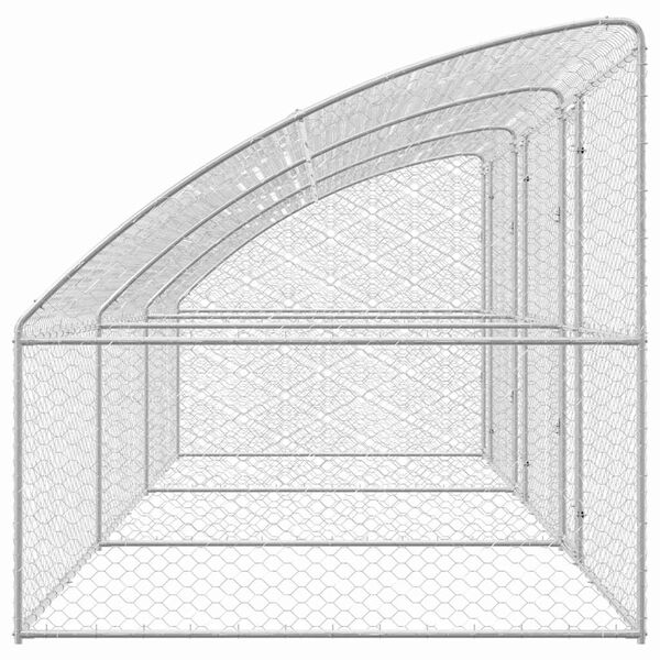 vidaXL Canil de Cachorro 3 pcs Prateado 6 x 2 x 2 m A&ccedil;o