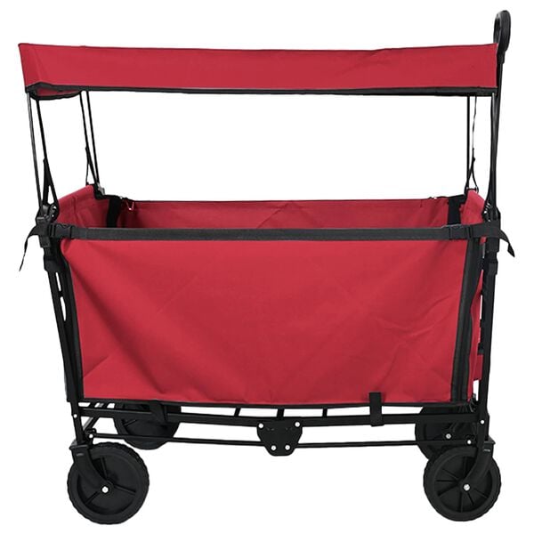 vidaXL Carrinho de M&atilde;o Dobr&aacute;vel Manual Vermelho 105 x 56,5 x 116 cm