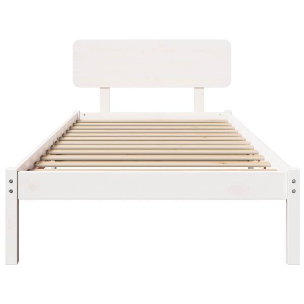 vidaXL Estrutura da Cama Branco 90 x 200 cm Madeira de Pinheiro S&oacute;lida