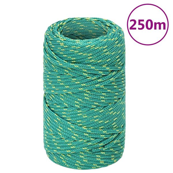 vidaXL Corda de barco 2 mm 250 m polipropileno verde