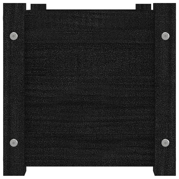 vidaXL Vaso/floreira de jardim 60x31x31 cm pinho maci&ccedil;o preto