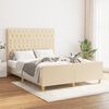 vidaXL Estrutura de cama sem colch&atilde;o 140x190 cm tecido cor creme