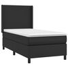 vidaXL Cama box spring c/ colch&atilde;o/LED 100x200cm couro artificial preto