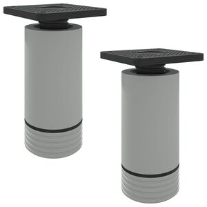 vidaXL P&eacute;s de M&oacute;veis Ajust&aacute;vel 2 pcs Branco 64 x 64 x 100 mm PP