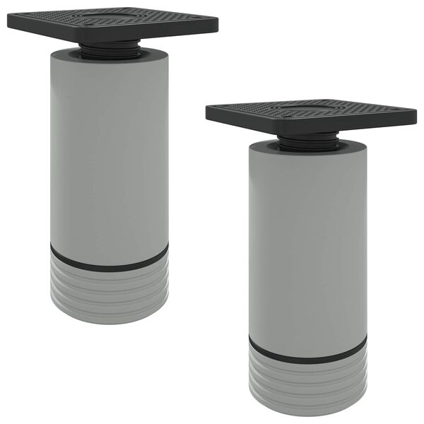 vidaXL P&eacute;s de M&oacute;veis Ajust&aacute;vel 2 pcs Branco 64 x 64 x 100 mm PP