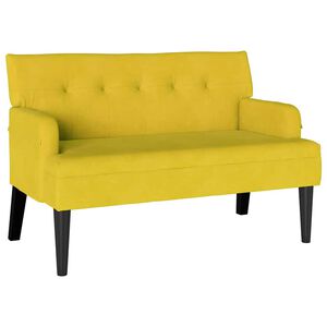 vidaXL Banco Chesterfield Amarelo 112 x 65,5 x 75 cm Veludo