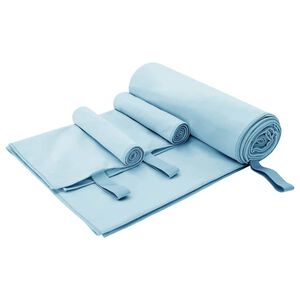 vidaXL Conjunto de Toalhas Esportivas 3 unid. Azul 210 x 100 cm