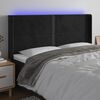 vidaXL Cabeceira de cama c/ luzes LED veludo 183x16x118/128 cm preto