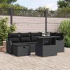 vidaXL Conjunto de Sof&aacute; de Jardim 7 pcs Preto Rattan Sint&eacute;tico