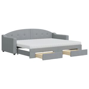 vidaXL Sof&aacute;-cama c/ gavet&atilde;o e gavetas 80x200 cm tecido cinzento-claro