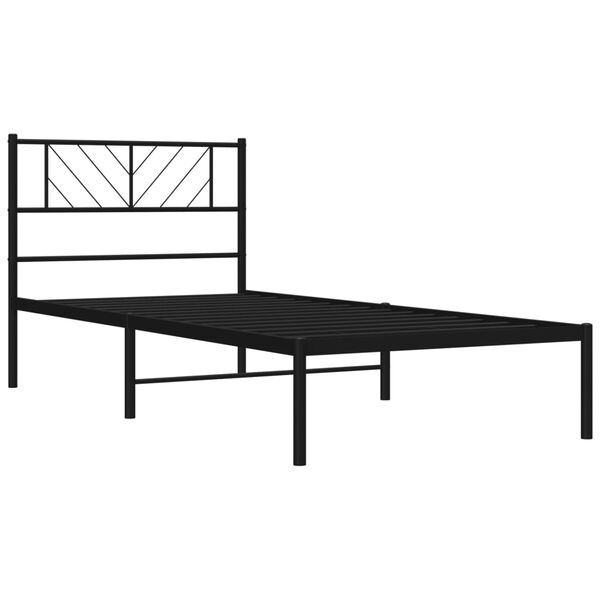 vidaXL Estrutura de cama com cabeceira 80x200 cm metal preto