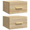 vidaXL Mesas de cabeceira parede 2 pcs 35x35x20 cm cor carvalho sonoma