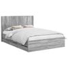 vidaXL Estrutura de Cama com Armazenamento e Cabeceira Sonoma Cinzento