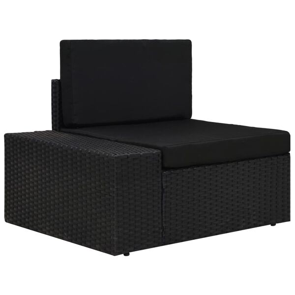 vidaXL 10 pcs conjunto lounge para jardim vime PE preto