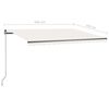 vidaXL Toldo retr&aacute;til manual com LED 450x350 cm cor creme
