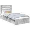 vidaXL Cama com Armazenamento Cinzento 70 x 190 cm Madeira processada